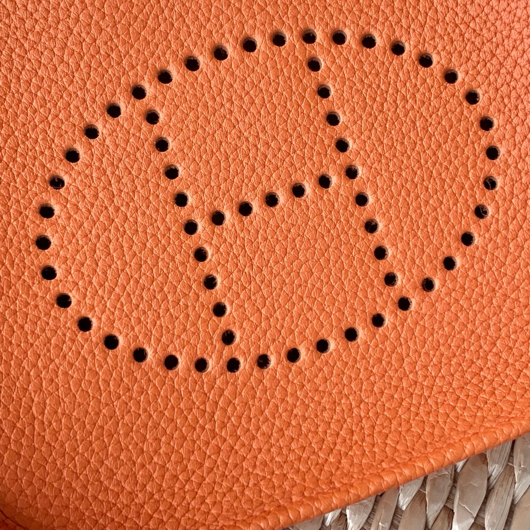 에르메스 미니 에블린16 오렌지 은장 토고가죽